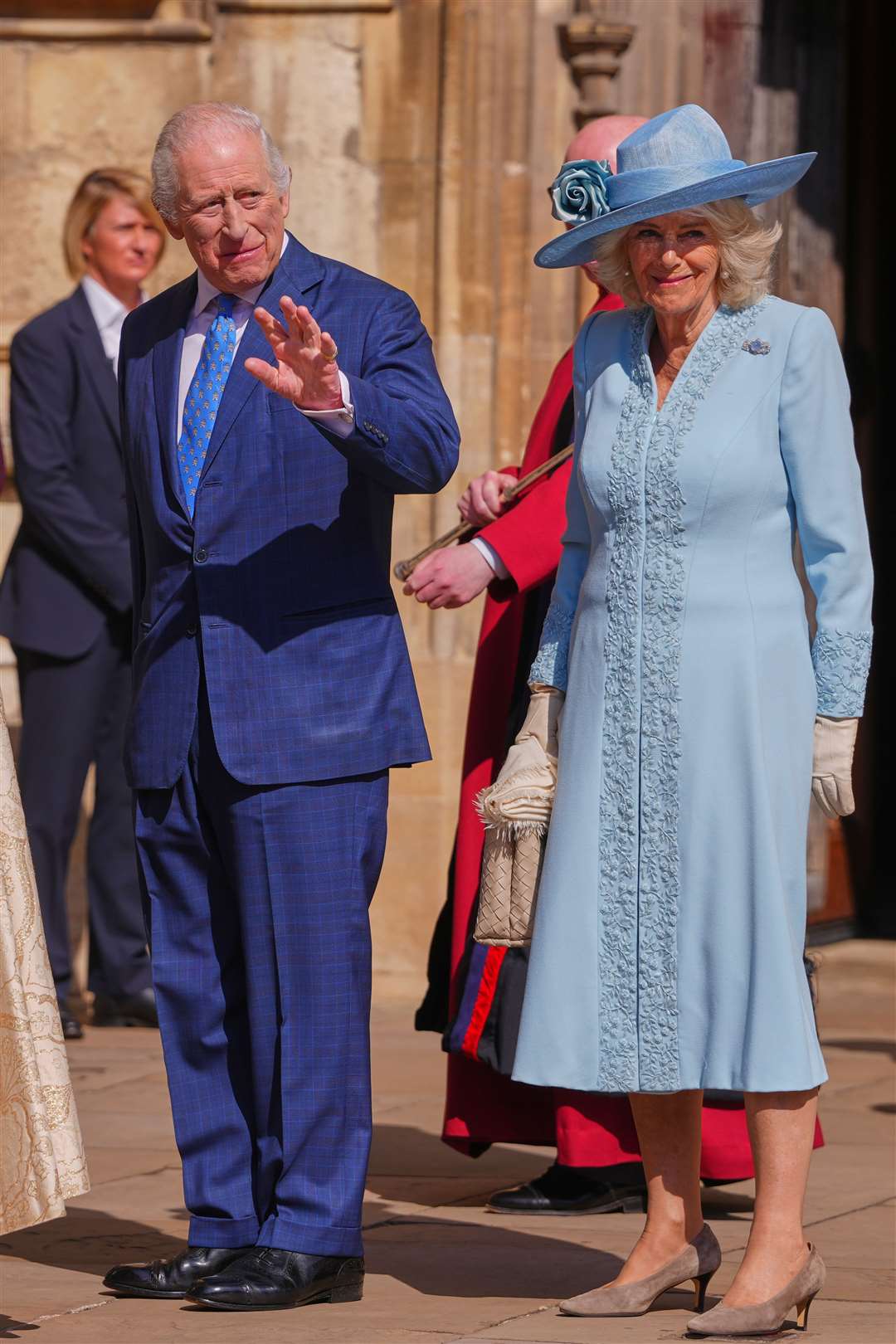 The King and Queen Camilla attend the Easter Mattins service at St George’s Chapel in Windsor Castle, Berkshire (Kirsty Wigglesworth/PA)