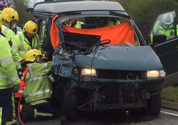 The scene at the crash near Sutton - Photo: Cambs Police