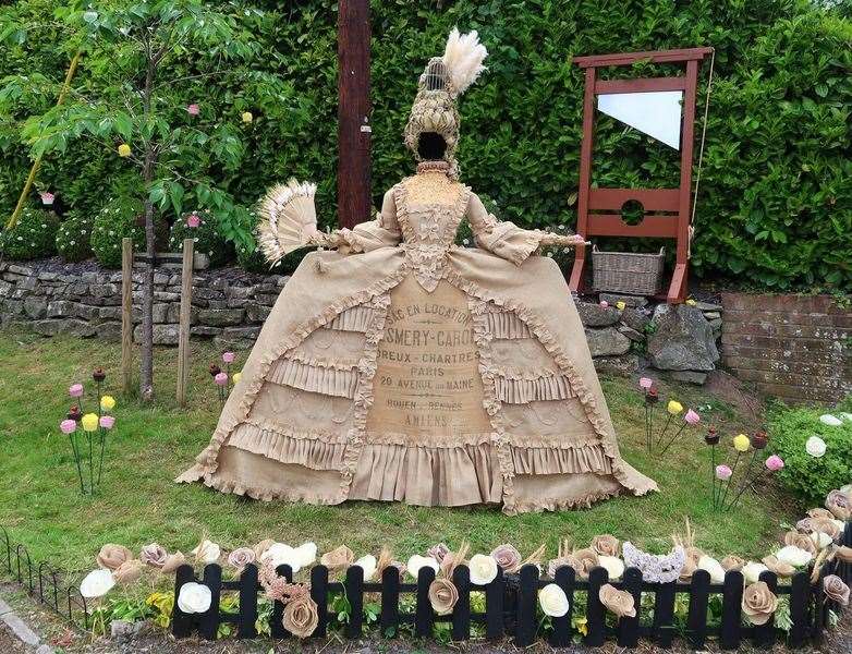 Marie Antoinette scarecrow (Richard Hawkins/Urchfont Scarecrow Festival Charity/PA)