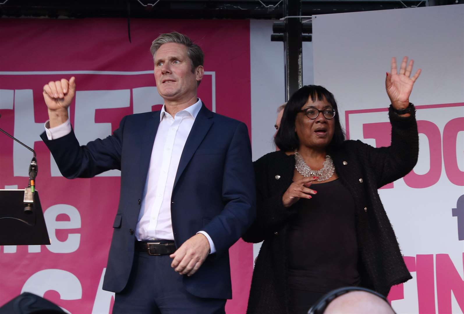 Diane Abbott and Sir Keir Starmer served in Jeremy Corbyn’s shadow cabinet (Yui Mok/PA)