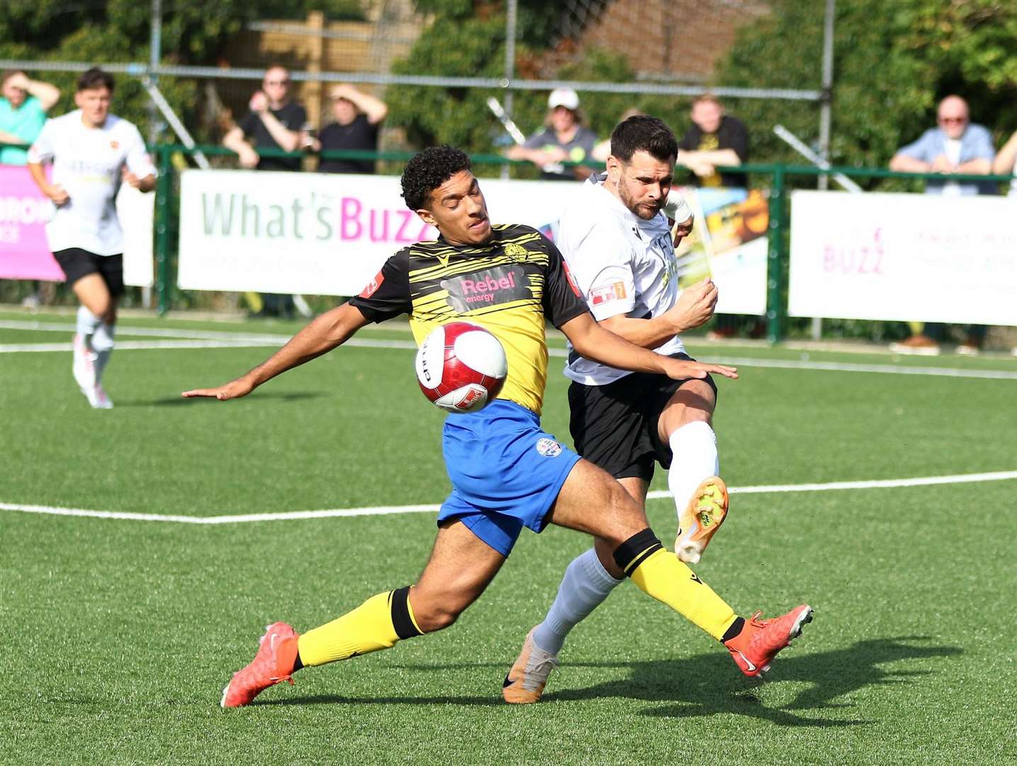 Dan Cotton, far right, scored his third goal in as many games for March Town last night.