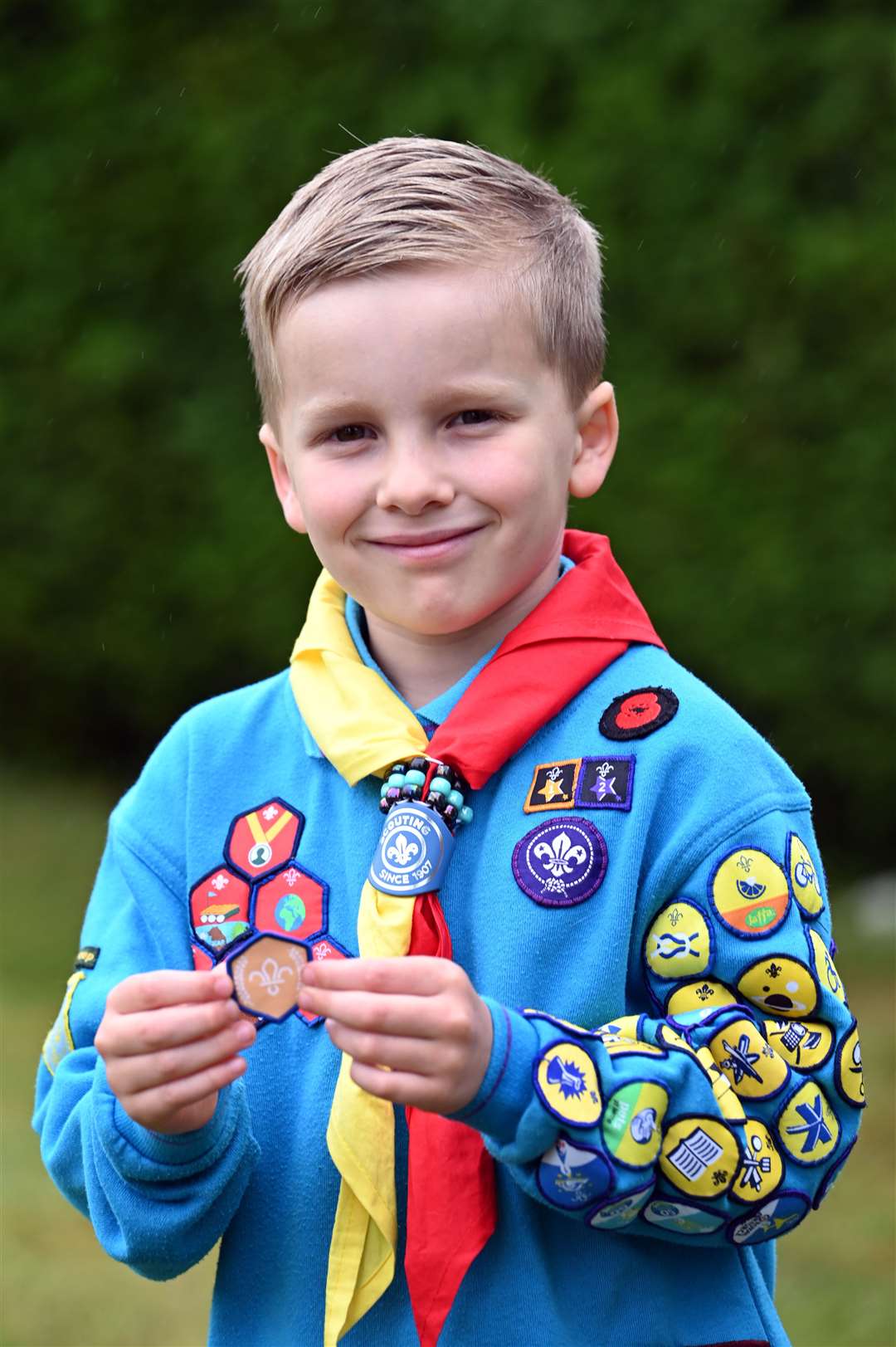Dominic Case who has got all his Beavers badge and has earned the Chief Scouts Bronze Award.
