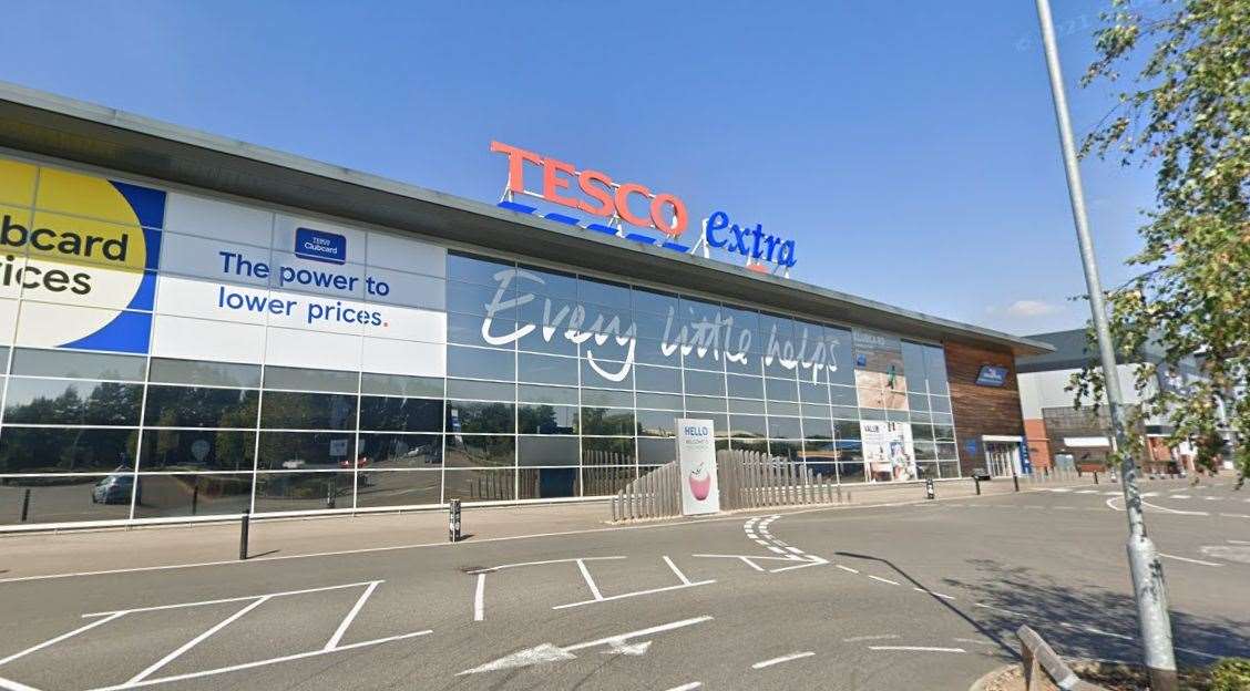 The man was approached by officers in Tesco car park. Picture: Google Maps