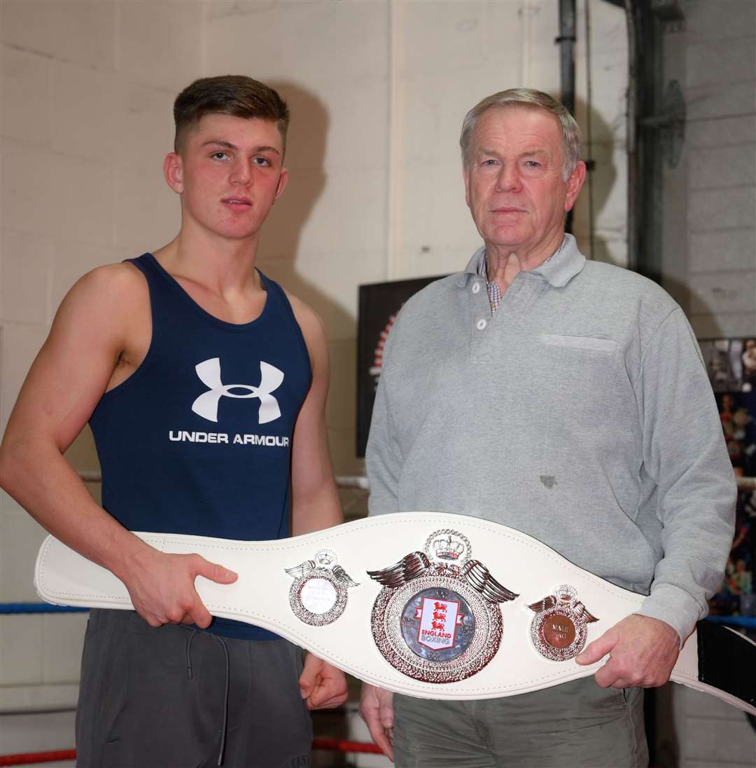 Harley Burrows with head coach Dave Cole