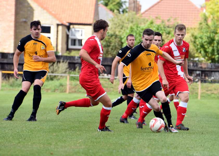 March Town FC v Halstead Town match action ANL-150817-081902009