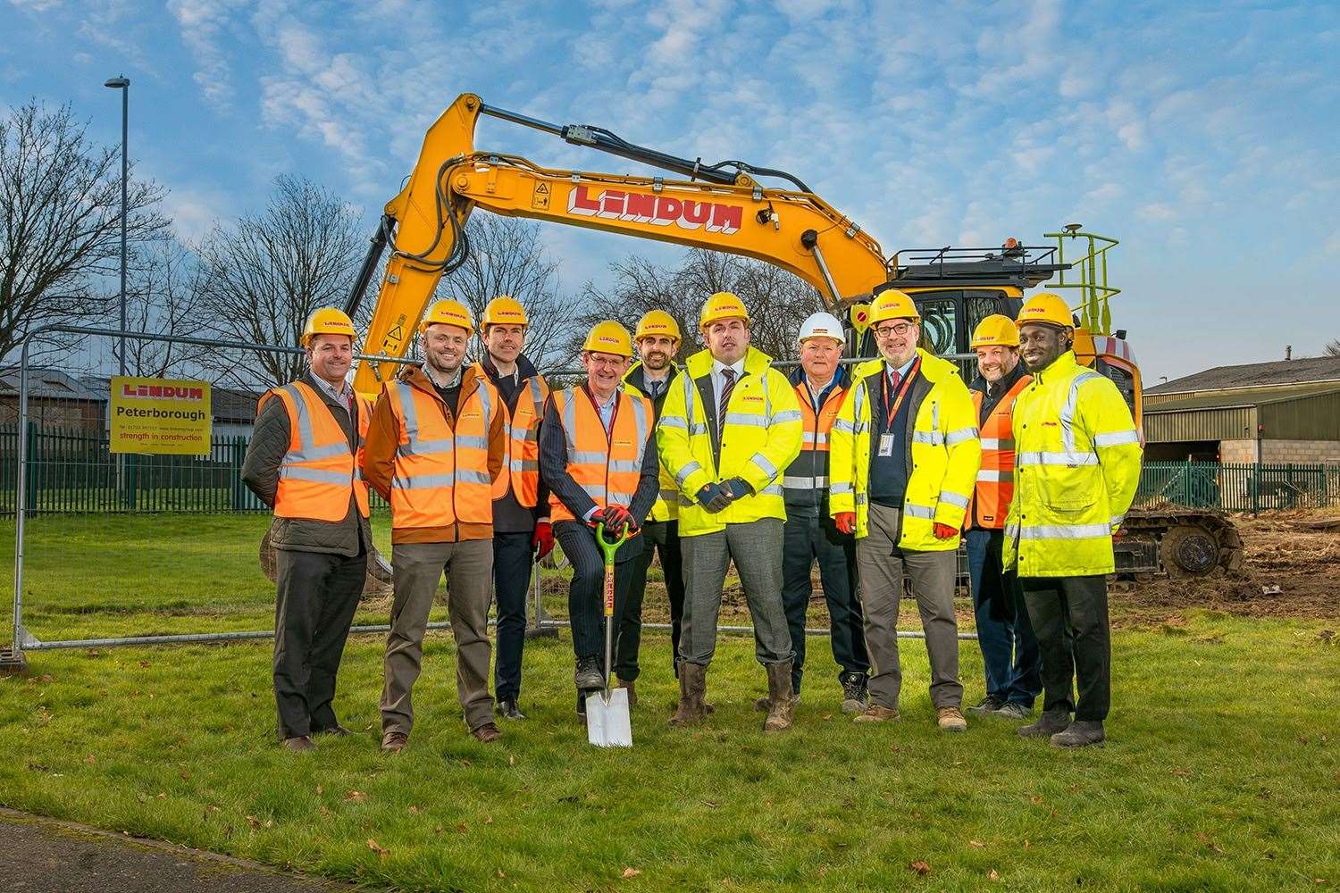From left: Jason Ess, Alex Meads, Adam Thompsett, Principal David Pomfret, Steve Angus, Darren King, Tom Robertson, Nathan Herbert, Martin Bloor, and Jeffrey Ampong