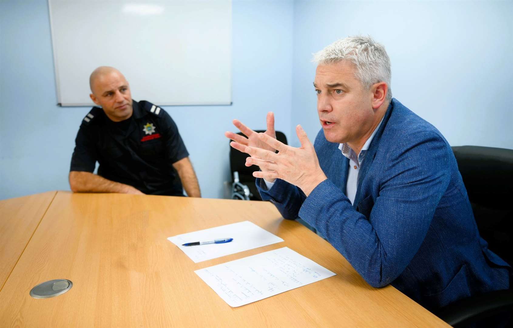 MP Steve Barclay hosted a meeting with representative from Manea Fire Service and the parish council on plans to close the village fire station.