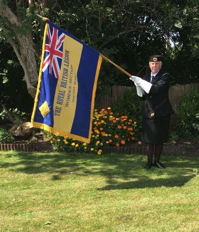 Standard Bearer Jan Baynes dips her standard in honour of Private Edmund Cooper. (35464666)