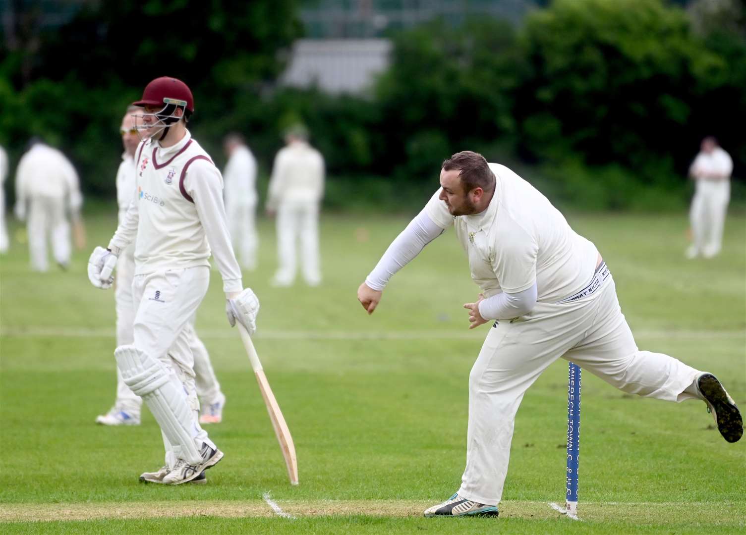 Wisbech 2nd v Royston 1st – Joseph Broomfield bowling